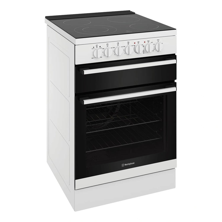 Westinghouse 4 Zones Freestanding Electric Oven – White WFE642WCB, Left Side View