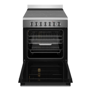 Westinghouse 60cm 4 Zones Electric Oven with AirFry WFE646DSCB, Front View With Door Open