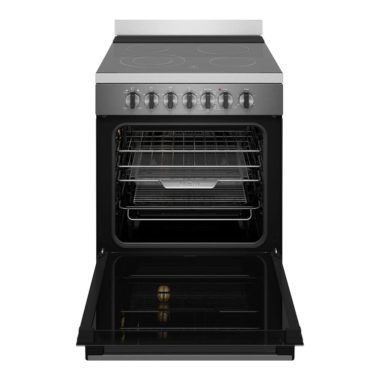 Westinghouse 60cm 4 Zones Electric Oven with AirFry WFE646DSCB, Front View With Door Open
