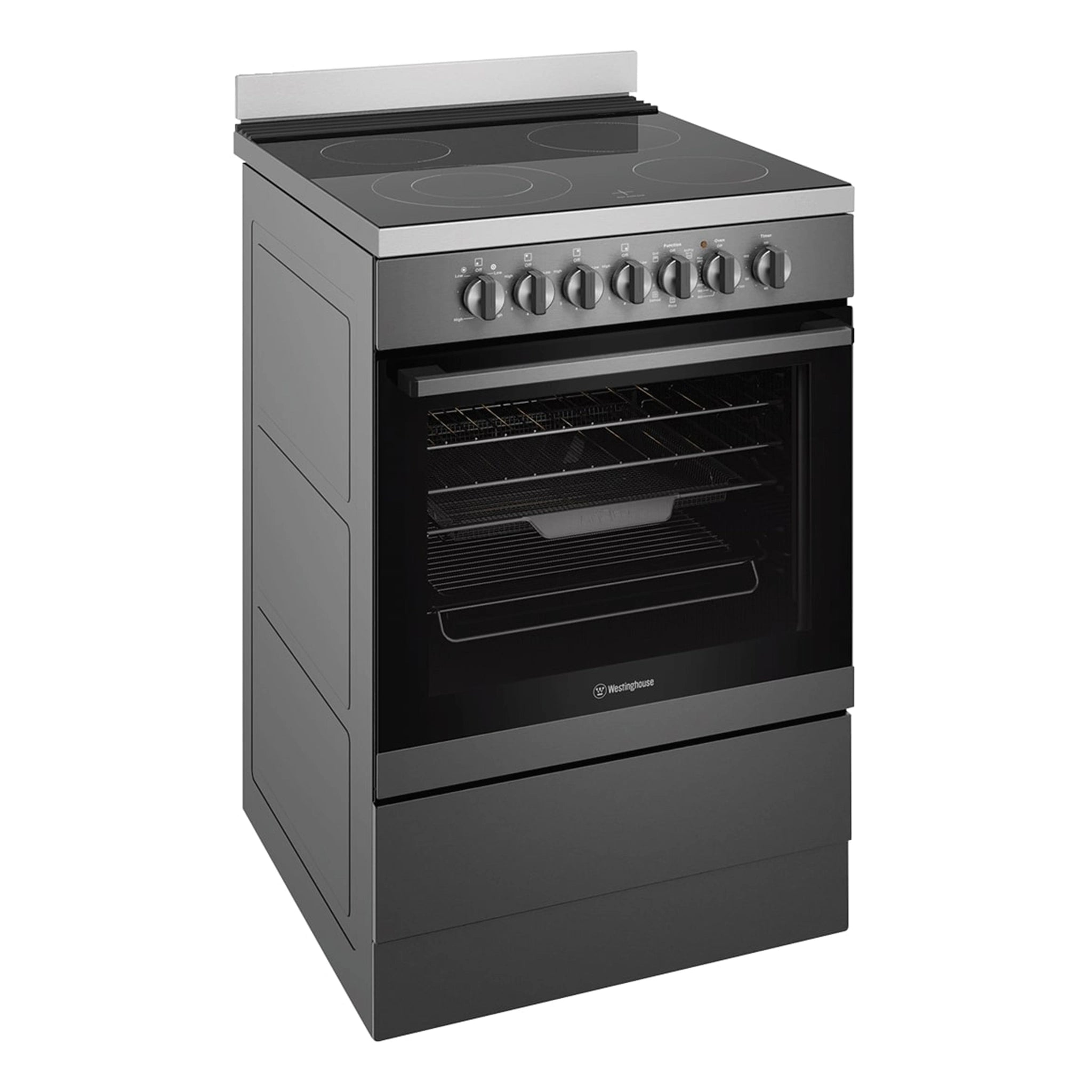 Westinghouse 60cm 4 Zones Electric Oven with AirFry WFE646DSCB, Side View