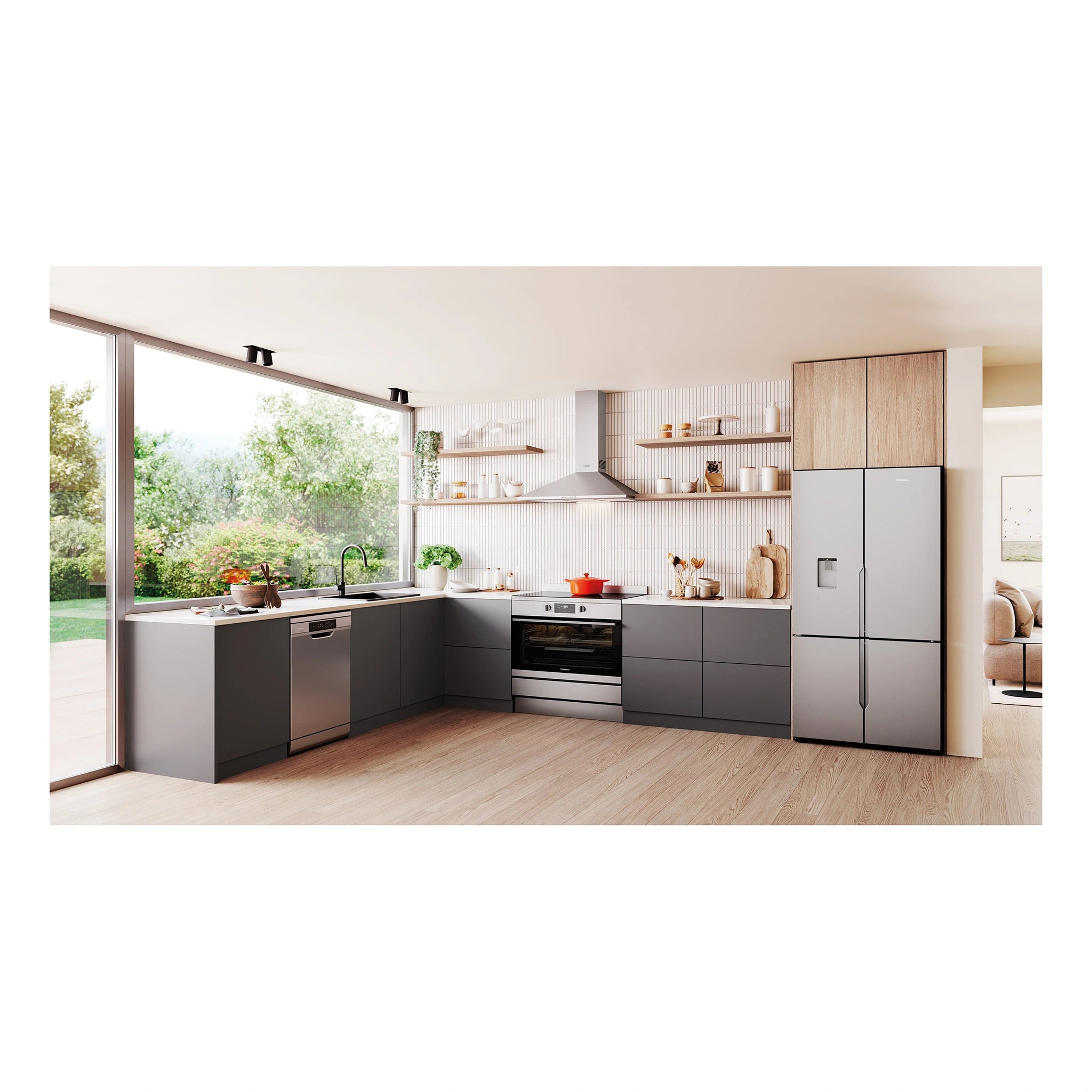 Westinghouse 90cm Dual Fuel Freestanding Cooker Stainless Steel WFE9515SD, Lifestyle View 2