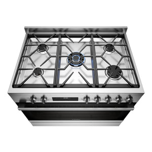 Westinghouse 90cm Dual Fuel Freestanding Cooker Stainless Steel WFE9515SD, Top View