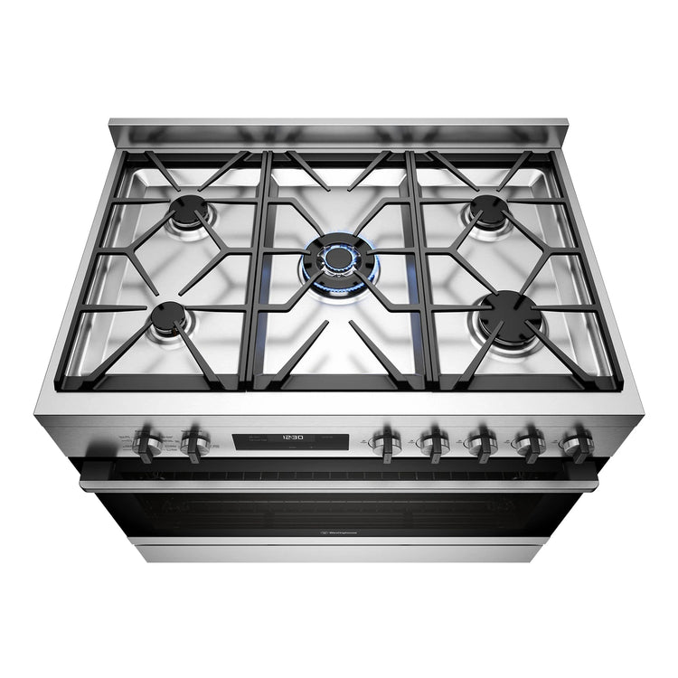 Westinghouse 90cm Dual Fuel Freestanding Cooker Stainless Steel WFE9515SD, Top View