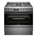 Westinghouse 90cm Dual Fuel Freestanding Cooker with Air Fry Dark Stainless Steel WFE9516DD, Front View