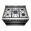 Westinghouse 90cm Dual Fuel Freestanding Cooker with Air Fry Dark Stainless Steel WFE9516DD, Top View