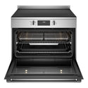 Westinghouse 90cm Electric Freestanding Cooker with AirFry Stainless Steel WFE9546SD, Front View With Door Open