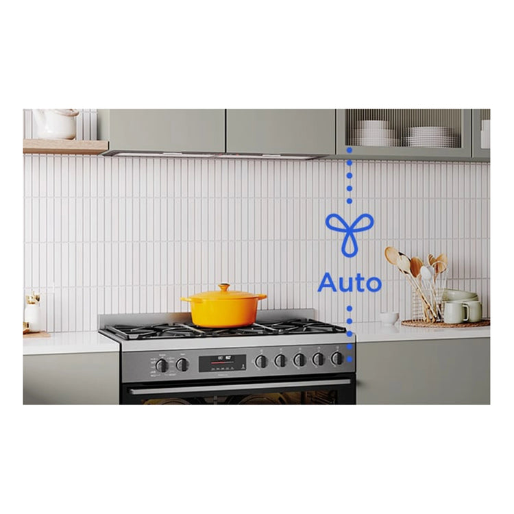 Westinghouse 90cm Dual Fuel Pyrolytic Freestanding Cooker with SteamBake Dark Stainless Steel WFEP9717DD, Lifesyle View 4
