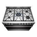 Westinghouse 90cm Dual Fuel Pyrolytic Freestanding Cooker with SteamBake Dark Stainless Steel WFEP9717DD, Top View