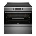 Westinghouse 90cm electric pyrolytic freestanding oven with Air Fry, dark stainless steel WFEP9757DD, Front View
