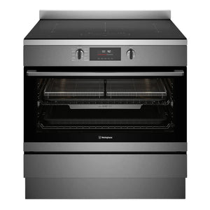 Westinghouse 90cm electric pyrolytic freestanding oven with Air Fry, dark stainless steel WFEP9757DD, Front View