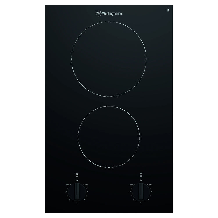 Westinghouse 30cm 2-Zone Ceramic Cooktop WHC322BC, Front View