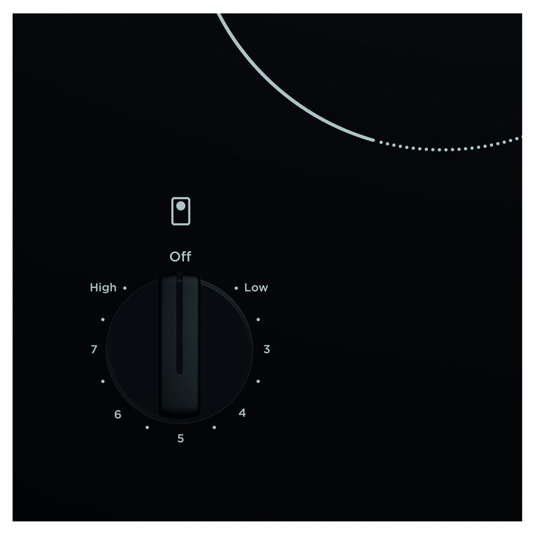 Westinghouse 30cm 2-Zone Ceramic Cooktop WHC322BC, Knob Close-Up View
