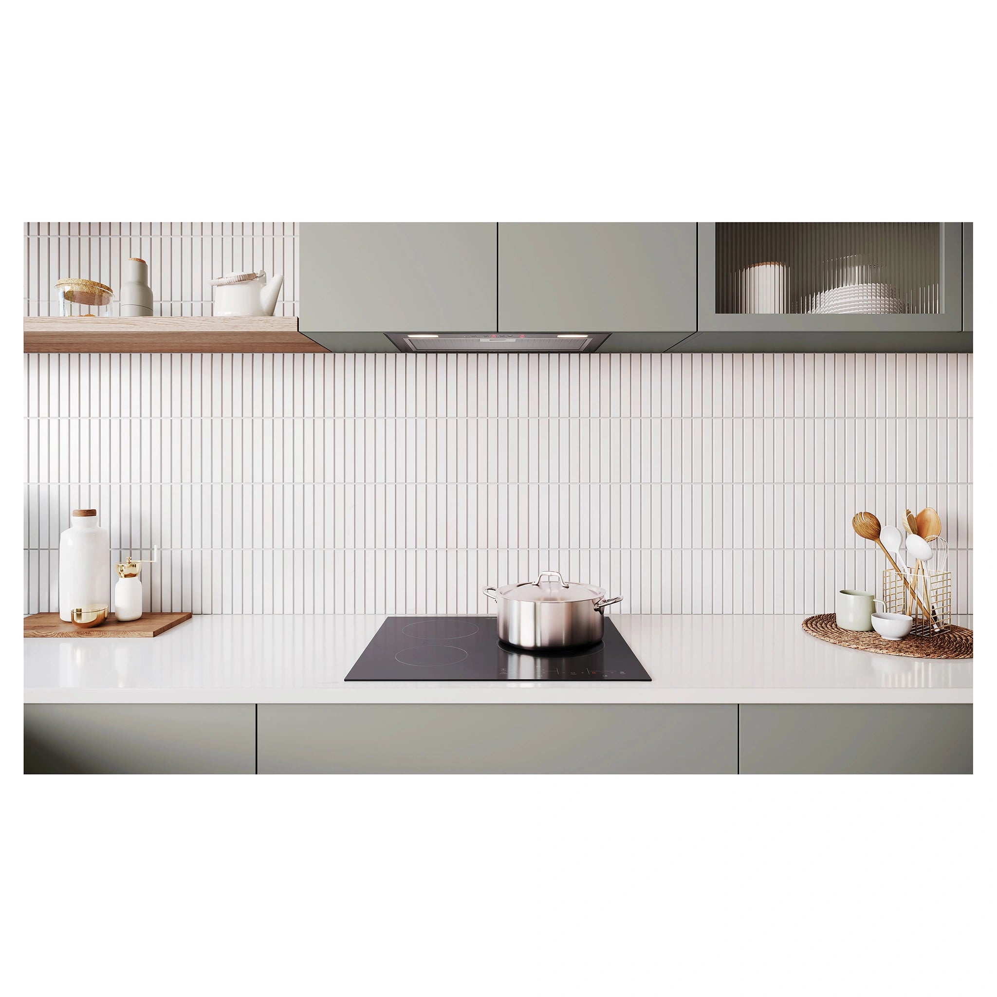 Westinghouse 60cm 3 Zone Ceramic Cooktop with MaxiZone WHC633BE, Lifestyle View 2