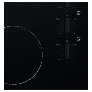 Westinghouse 60cm 4 Zone Easy Clean Ceramic Cooktop WHC642BC, Control Close-Up View