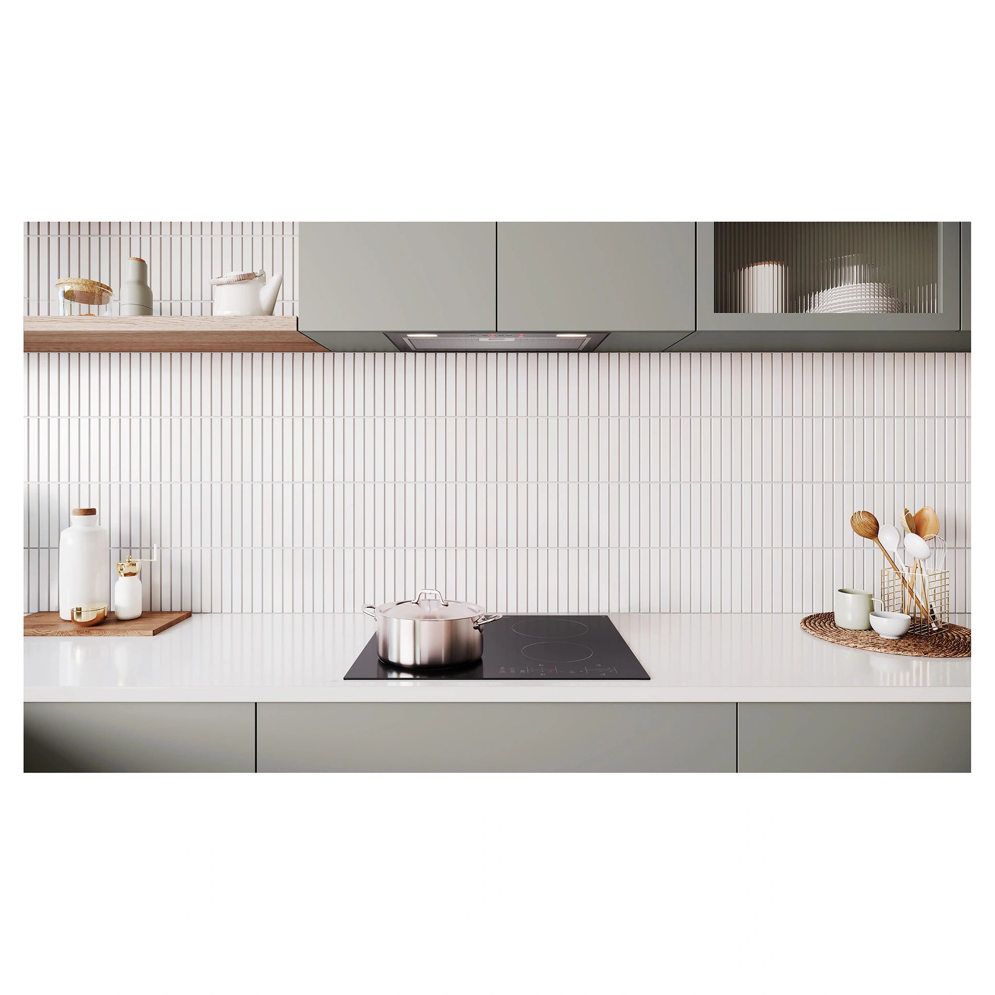 Westinghouse 60cm 4 Zone Ceramic Cooktop – 3 Variable Zone WHC643BE, Lifestyle View