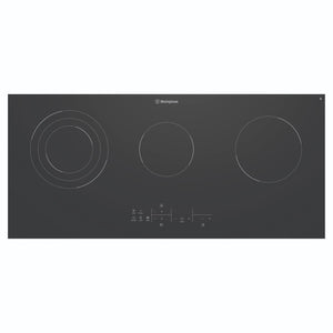 Westinghouse 90cm 3-Zone Ceramic Cooktop WHC933BD, Front View