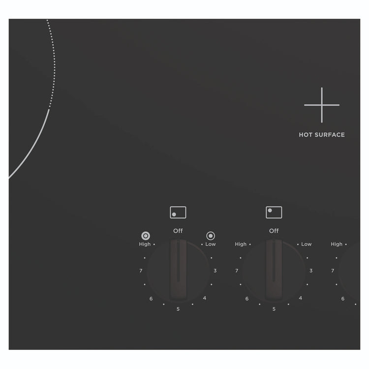 Westinghouse 90cm 4-zone ceramic cooktop WHC942BC, Control Close-Up View
