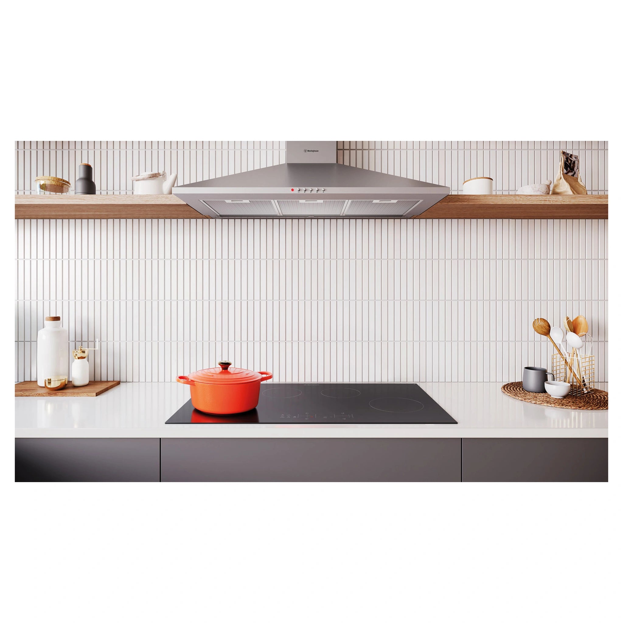 Westinghouse 90cm 4-Zone Ceramic Cooktop WHC943BD, Lifestyle View