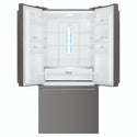 Westinghouse 491L French Door Fridge - Dark Stainless Steel WHE5204BC, Front View With Upper Door Open Two Sided View