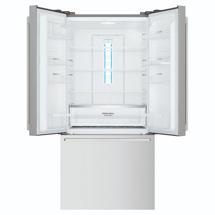 Westinghouse 491L French Door Fridge - Stainless Steel WHE5264SC, Front View Upper Two Sided Door Open View