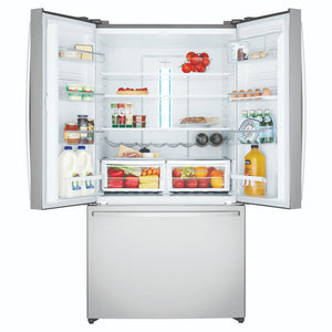 Westinghouse 565L French Door Fridge - Stainless Steel WHE6000SB, Front View Upper Side Double Door Open View With Storages