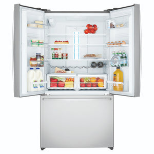 Westinghouse 565L French Door Fridge - Stainless Steel WHE6060SB, Front View With Upper Side Two Sided Door Open View With Storages