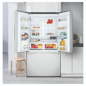 Westinghouse 565L French Door Fridge - Stainless Steel WHE6060SB, Lifestyle View With Upper Side Two Sided Door Open View With Storages