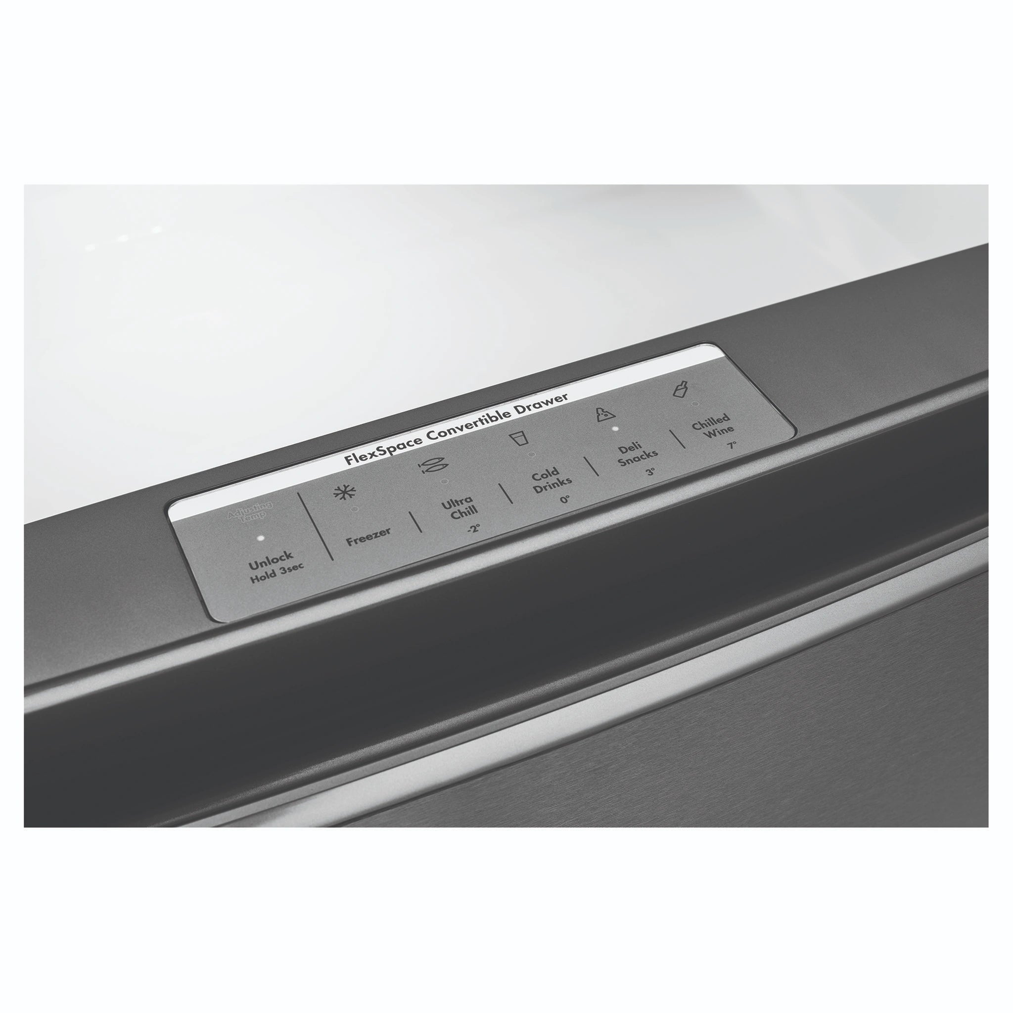Westinghouse 609L French Door Fridge - Dark Stainless Steel WHE6170BB, Control Panel View