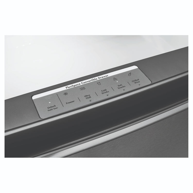 Westinghouse 609L French Door Fridge - Dark Stainless Steel WHE6170BB, Control Panel View