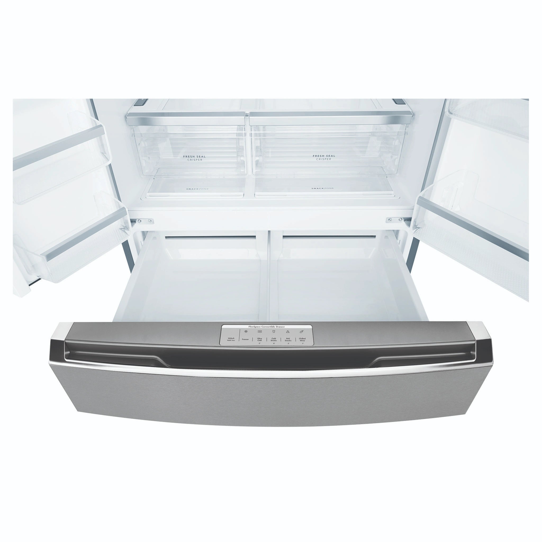 Westinghouse 609L French Door Fridge - Dark Stainless Steel WHE6170BB, Drawer Open View