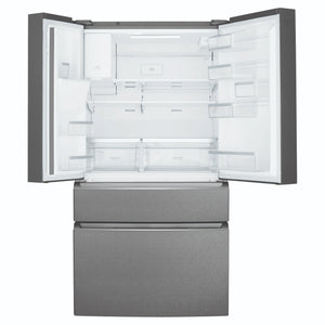 Westinghouse 609L French Door Fridge - Dark Stainless Steel WHE6170BB, Front View With Upper Two Sided Door Open View