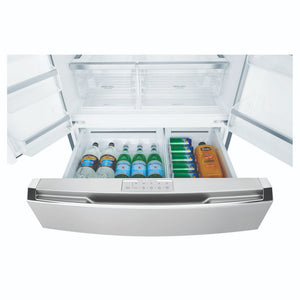 Westinghouse 609L French Door Fridge - Stainless Steel WHE6170SB, Drawer Open View With Storages 3