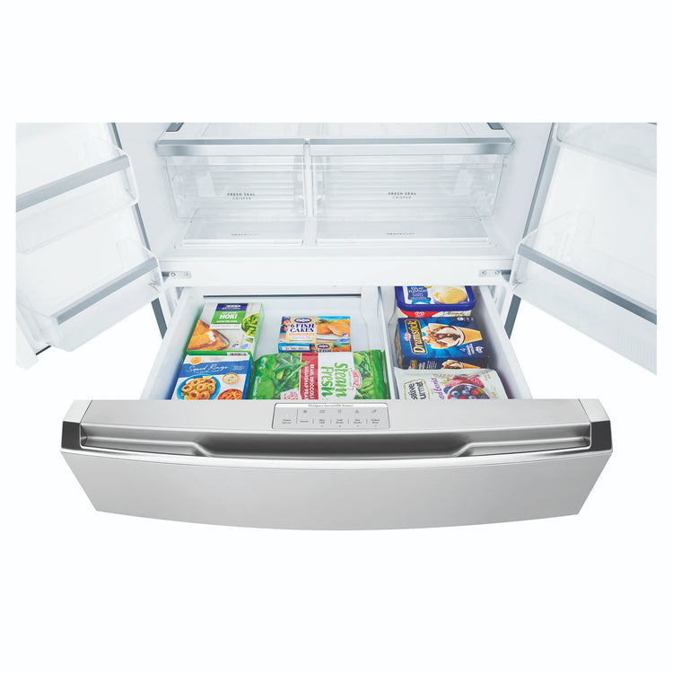 Westinghouse 609L French Door Fridge - Stainless Steel WHE6170SB, Drawer Open View With Storages 4