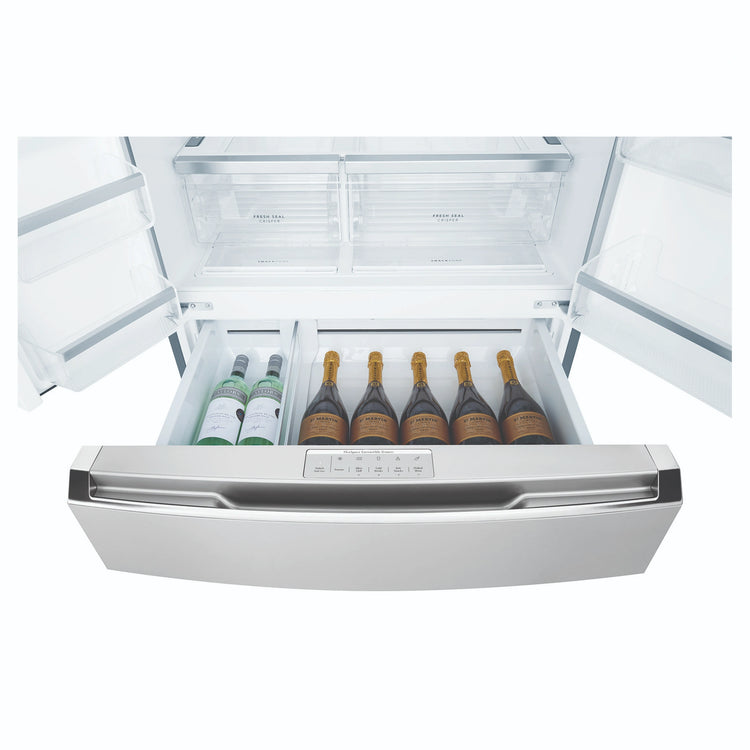Westinghouse 609L French Door Fridge - Stainless Steel WHE6170SB, Drawer Open View With Storages 6