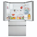 Westinghouse 609L French Door Fridge - Stainless Steel WHE6170SB, Front View With Upper Two Sided Door Open View With Storages