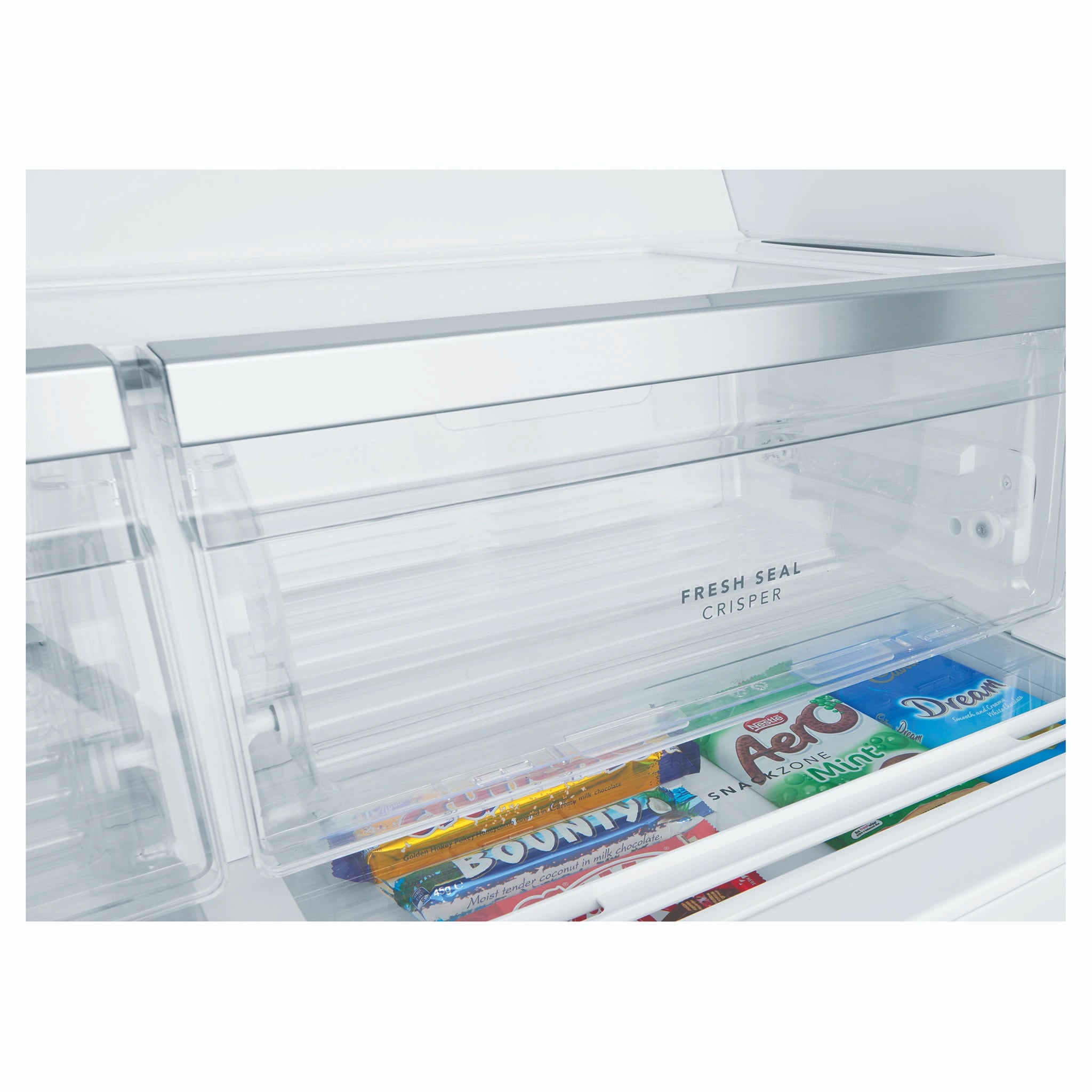 Westinghouse 619L French Door Fridge with Ice and Water Dispenser WHE6270SB, Fresh Seal Crisper View