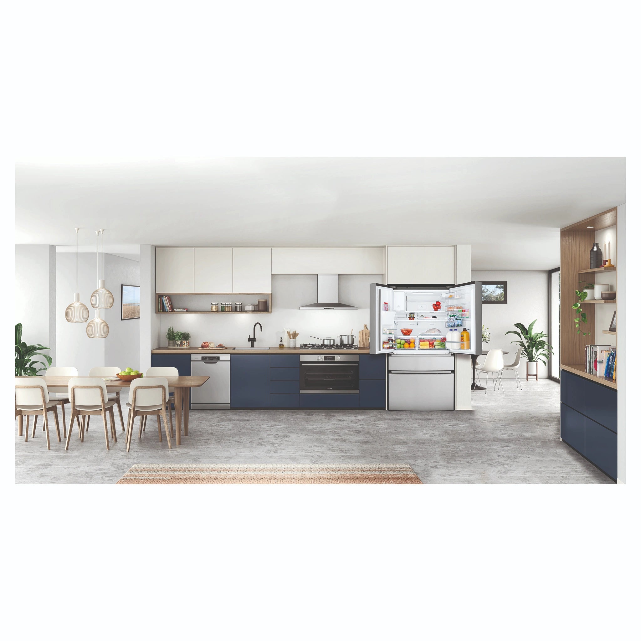 Westinghouse 619L French Door Fridge with Ice and Water Dispenser WHE6270SB, Lifestyle View