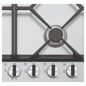 Westinghouse 60cm 4-Burner Stainless Steel Gas Hob WHG648SC, Control Close-Up View