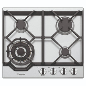 Westinghouse 60cm 4-Burner Stainless Steel Gas Hob WHG648SC, Front View