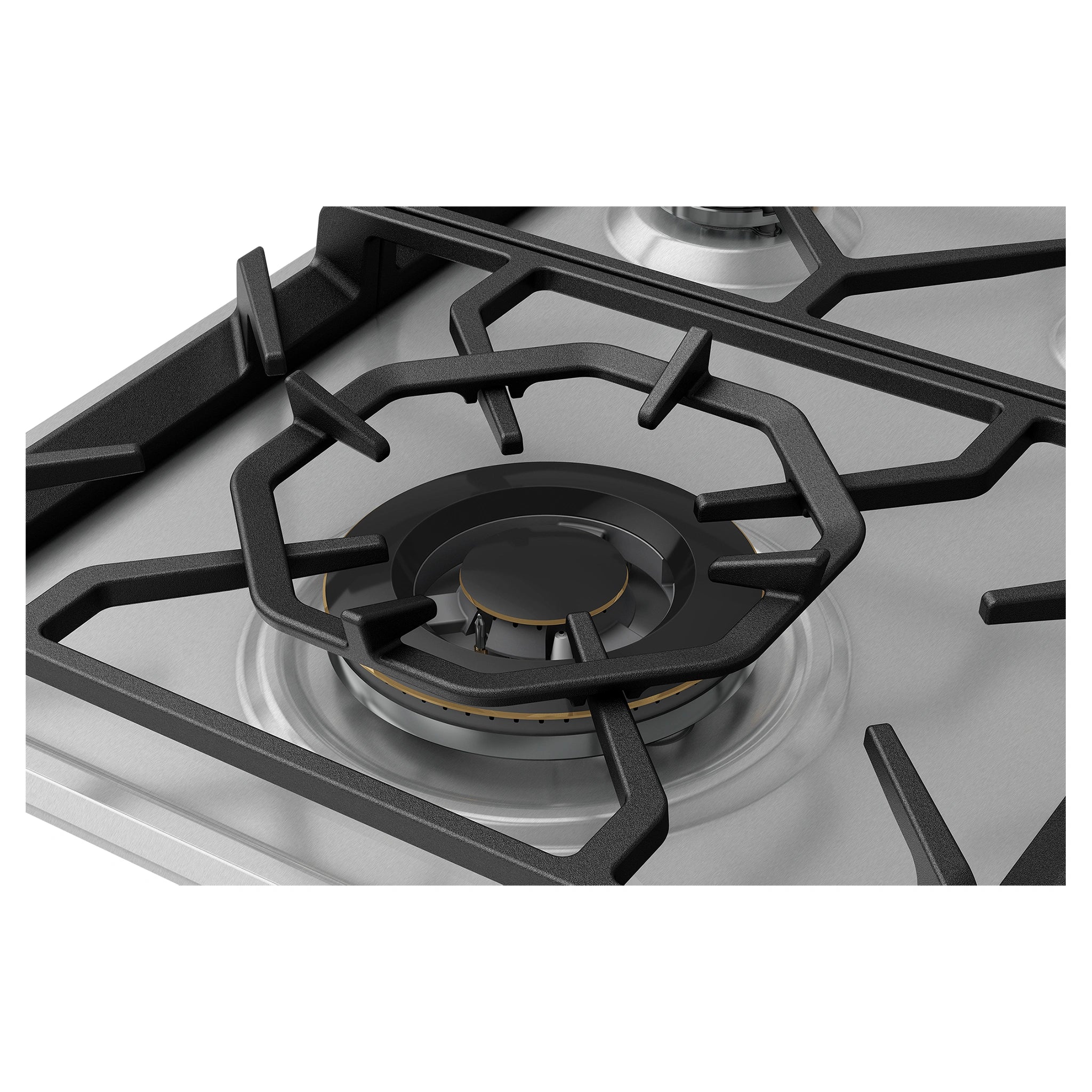 Westinghouse 75cm 5-Burner Gas Cooktop – Stainless Steel WHG758SC, BrassWokBurner Gall View