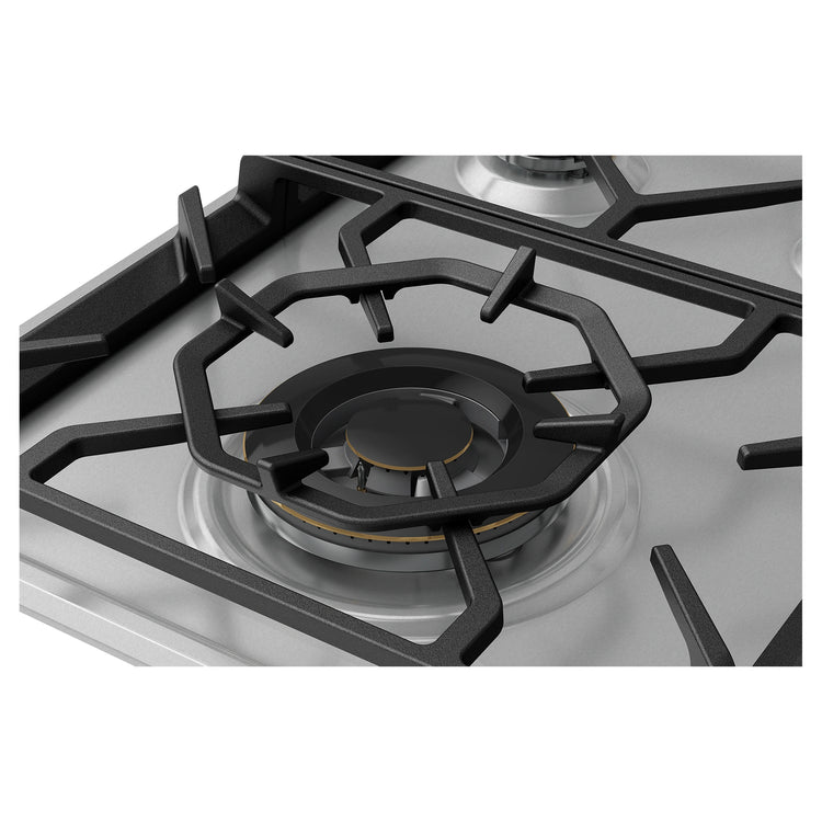 Westinghouse 75cm 5-Burner Gas Cooktop – Stainless Steel WHG758SC, BrassWokBurner Gall View