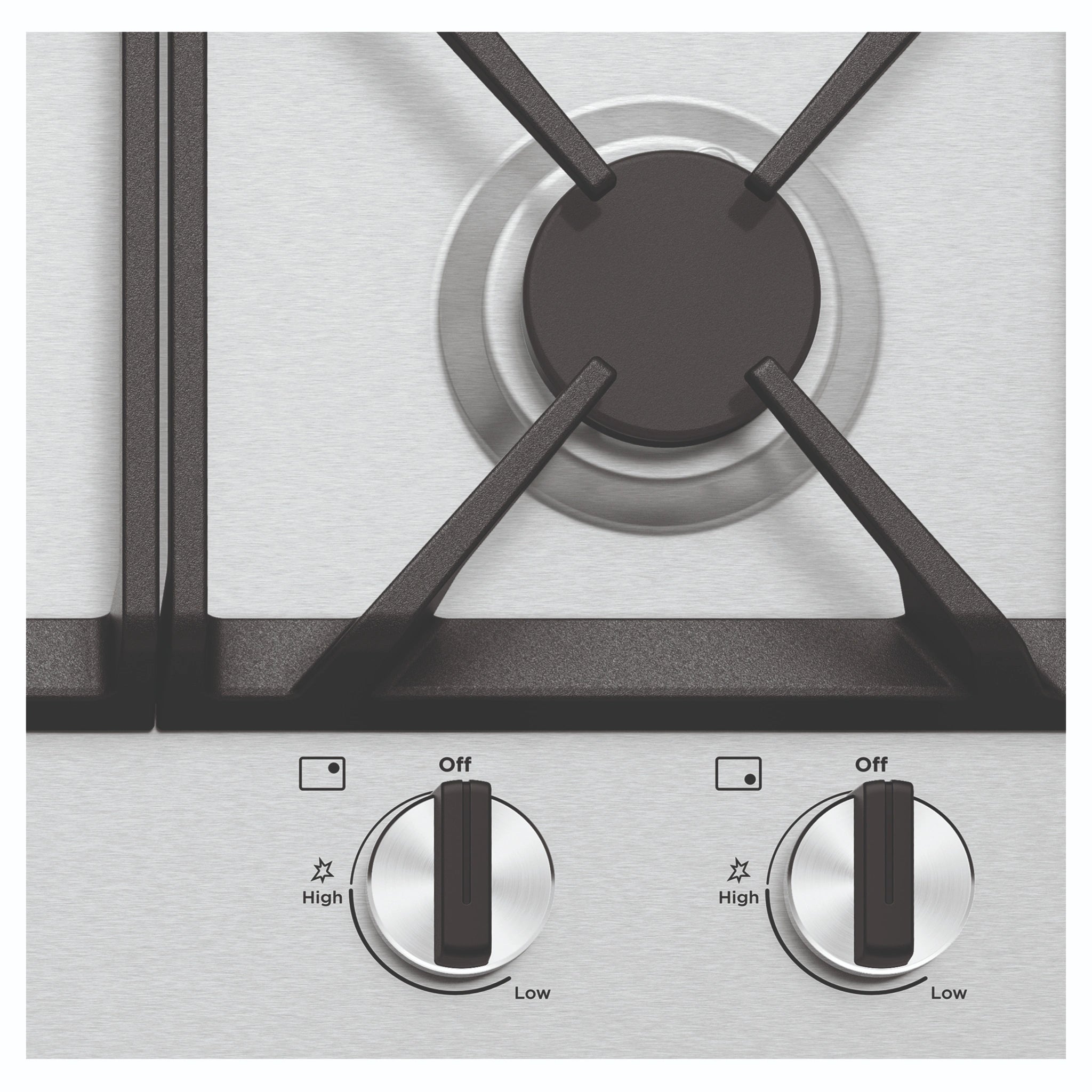 Westinghouse 75cm 5-Burner Gas Cooktop – Stainless Steel WHG758SC, Control Close-Up View