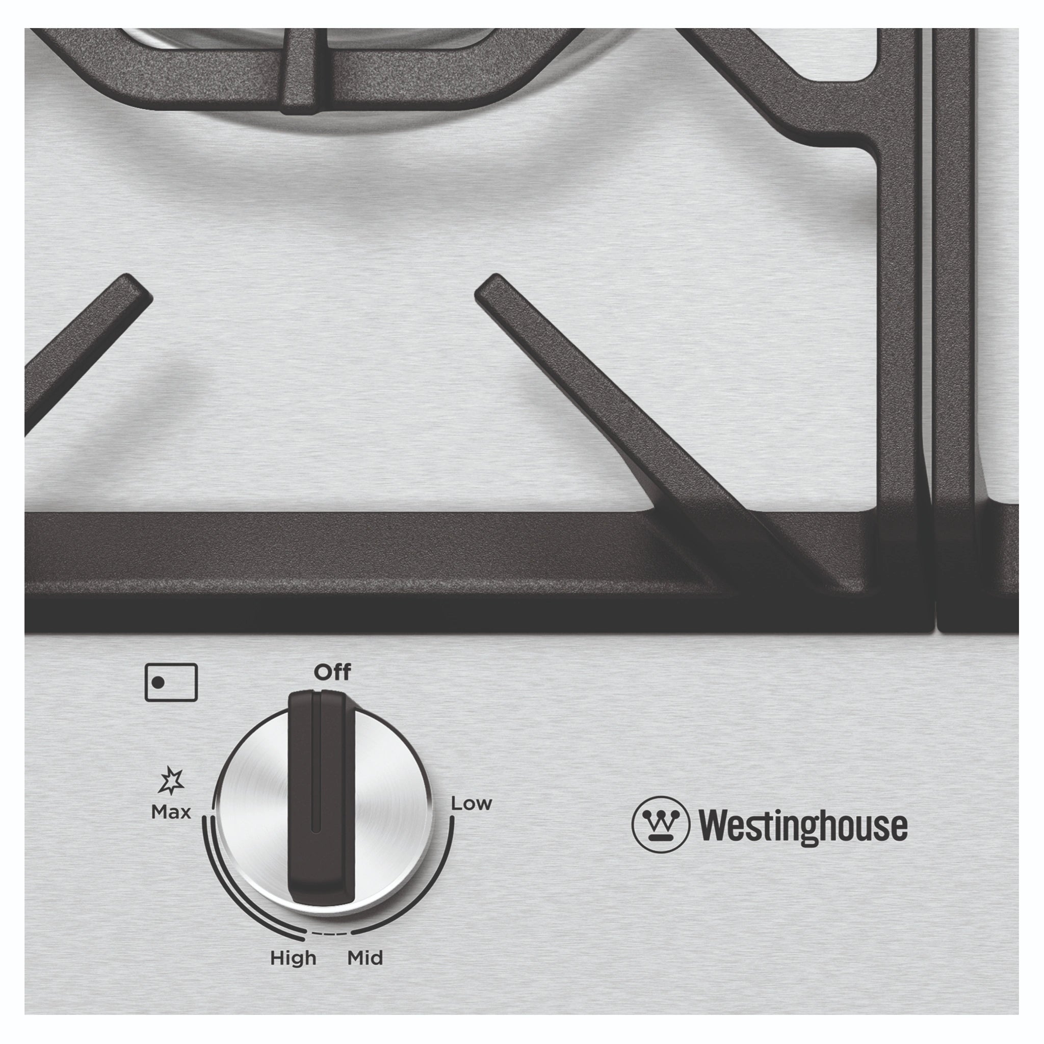 Westinghouse 75cm 5-Burner Gas Cooktop – Stainless Steel WHG758SC, Knob Control View