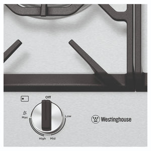 Westinghouse 75cm 5-Burner Gas Cooktop – Stainless Steel WHG758SC, Knob Control View