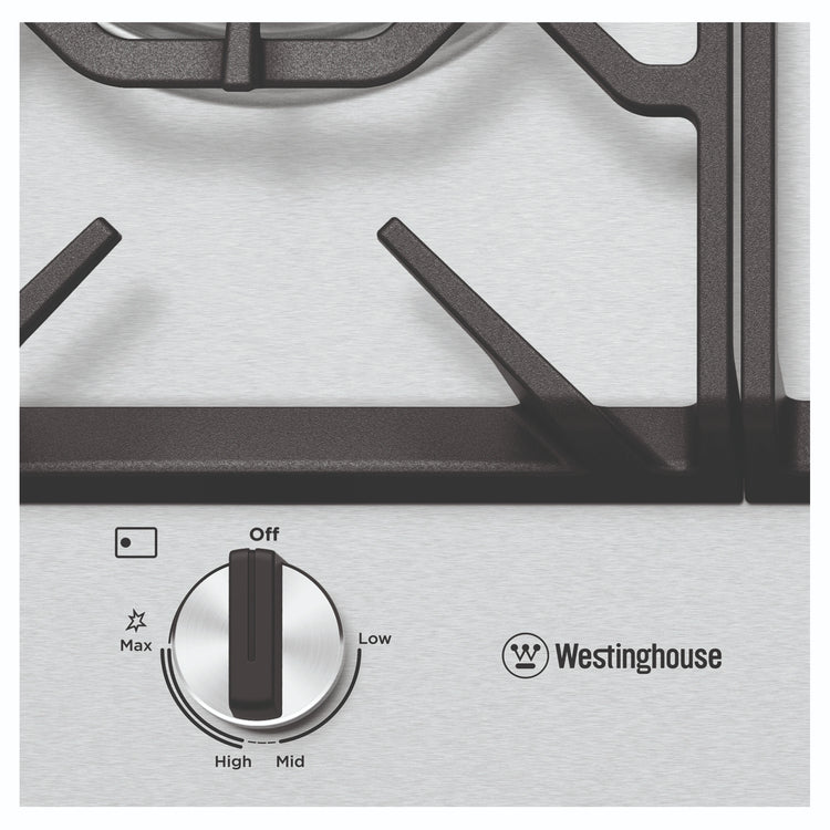 Westinghouse 75cm 5-Burner Gas Cooktop – Stainless Steel WHG758SC, Knob Control View