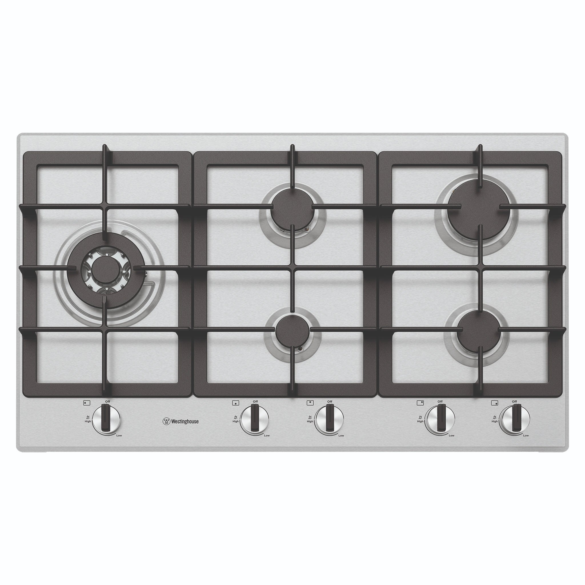 Westinghouse WHG954SC 90cm 5-Burner Gas Hob – Stainless Steel