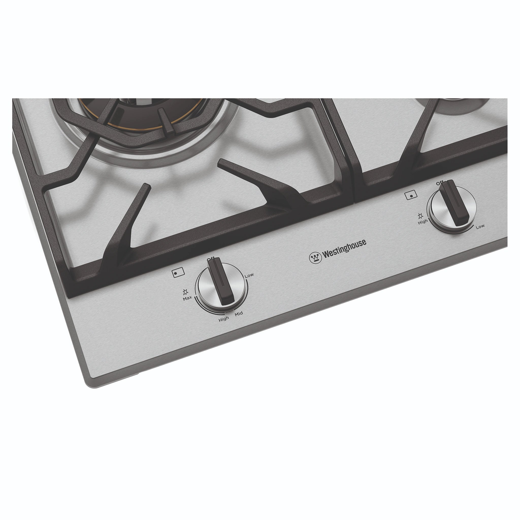 Westinghouse 90cm 5-Burner Gas Stovetop – Stainless Steel WHG958SC, Controls Graphic Gall View