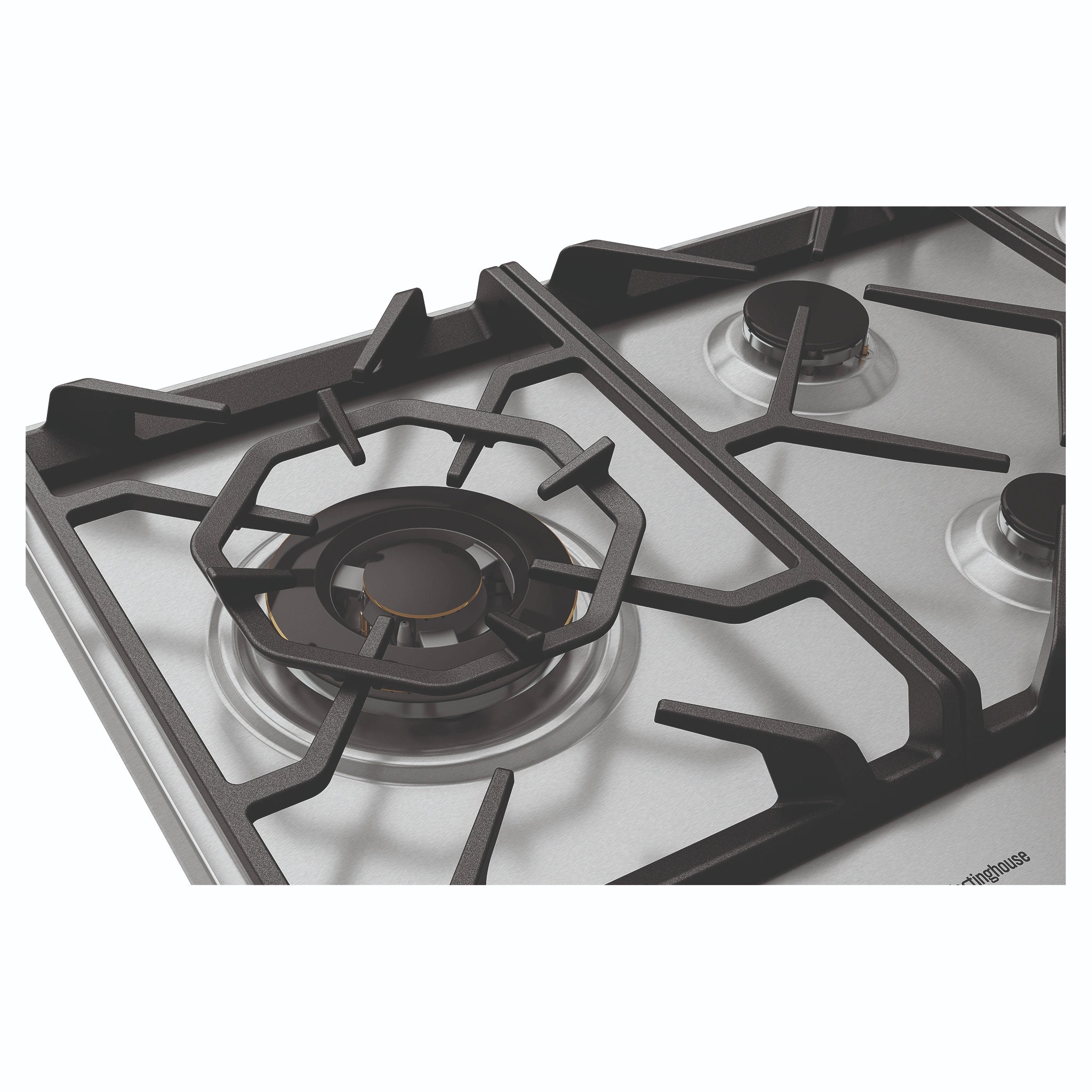 Westinghouse 90cm 5-Burner Gas Stovetop – Stainless Steel WHG958SC, Flat Trivets Gall View