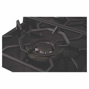 Westinghouse 90cm 5-Burner Black Ceramic Glass Gas Cooktop WHG959BD, BrassWokBurner Gall View