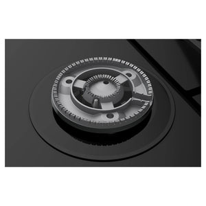 Westinghouse 90cm 5-Burner Black Ceramic Glass Gas Cooktop WHG959BD, Burner Close-Up View